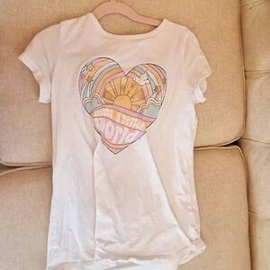 Girls white tshirt with heart